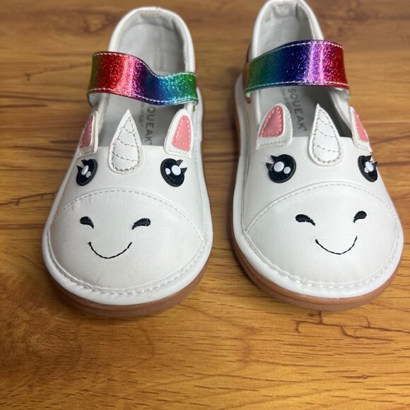Wee Squeak Unicorn Shoes Toddler Size 12 Hook and Loop No Squeak - Picture 2 of 8